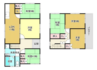 【間取り】 | 和邇高城貸家　M邸