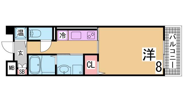 神戸市須磨区村雨町４丁目の賃貸マンションの間取り