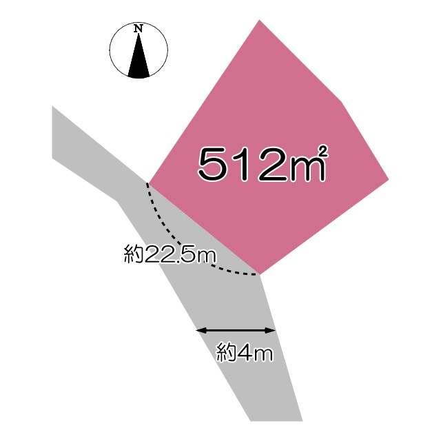 売土地　伊東市十足の土地図|土地面積：512㎡