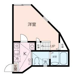 大型ロフト付きの１Ｋ