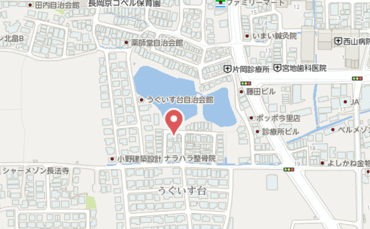 長岡京市今里薬師堂　新築戸建の地図