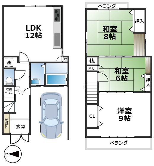 上京区主税町 中古戸建の間取り