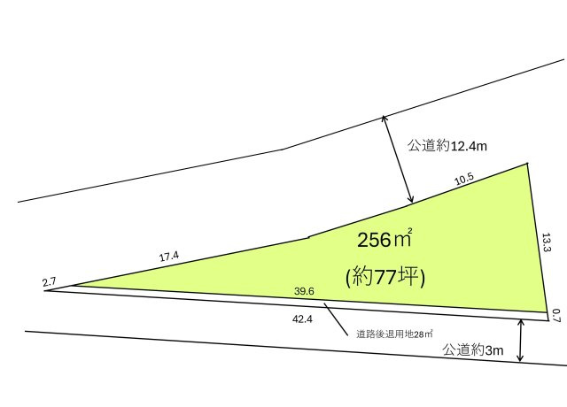 土地 川越市渋井の区画図|約77坪の敷地です！