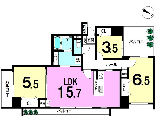 ダイヤモンドスクエア・ツインタワーズ浜松の間取り|3LDK