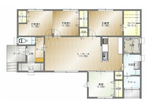 【間取り】 | 新築住宅：金田町