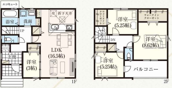 【新築戸建】　いわき市内郷高坂町2期の間取り|間取り図です。ご参照ください。