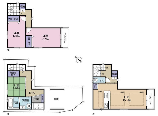 堺市西区上野芝向ヶ丘町５丁の新築一戸建の間取り