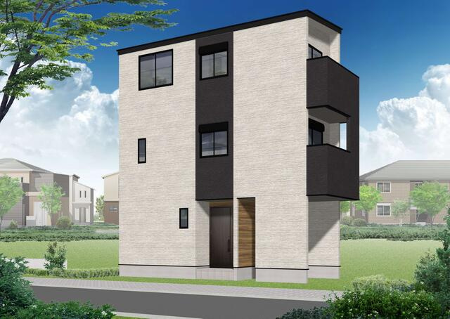 堺市西区上野芝向ヶ丘町５丁の新築一戸建の外観パース