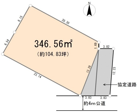 東松山市幸町 土地104坪の土地図