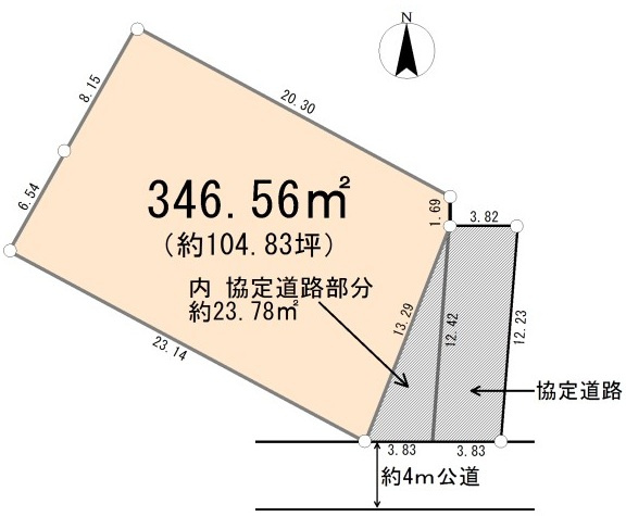 東松山市幸町 土地104坪の土地図