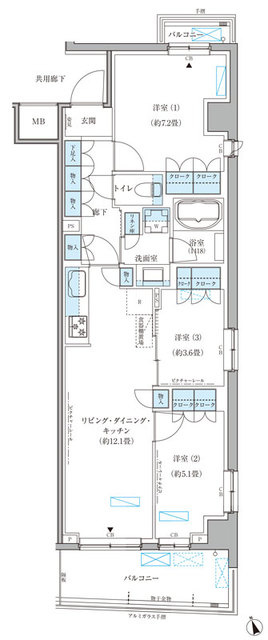 パークアクシス文京本郷の間取り|3LDK