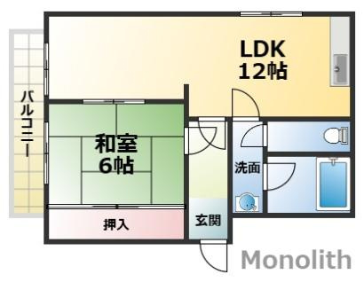 小松里マンションの間取り