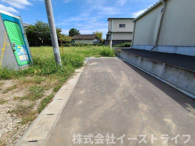 【新築戸建】　いわき市錦町花ノ井3期の前面道路含む現地写真|南側4.0ｍ位置指定道路