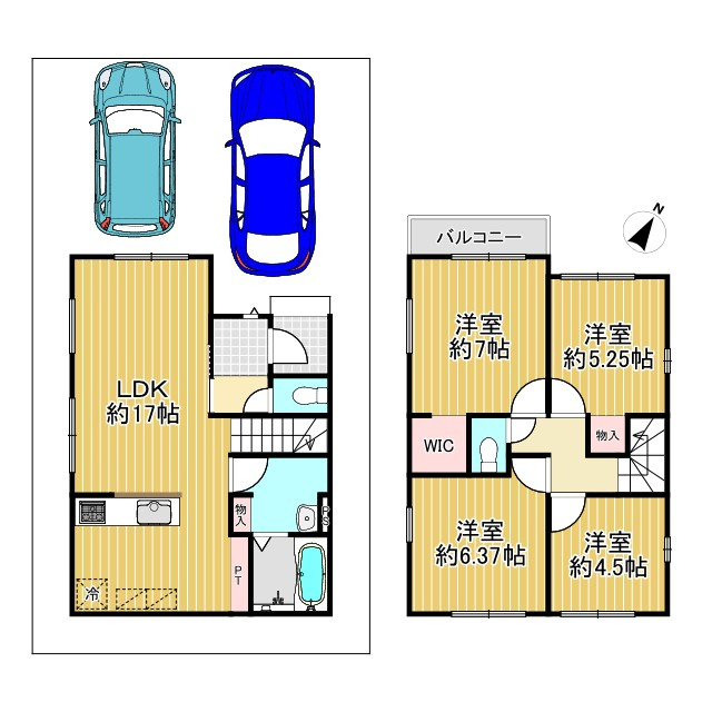 【価格改定】向日市寺戸町大牧　の間取り|4LDKのWCL付！
ファミリー層に人気の部屋数、収納充実の間取りです(^^)/