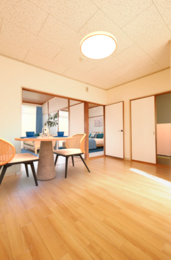 熊本市中央区帯山６丁目のアパートの居間・リビング