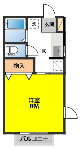 プリムヴェール館向Ｂ棟の間取り