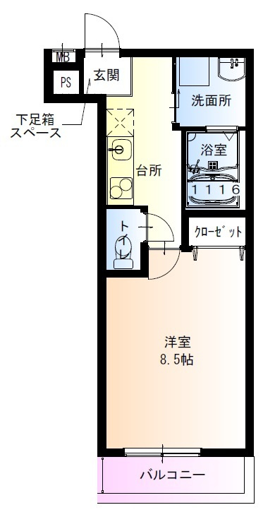 フジパレス加美駅南Ⅰ番館の間取り