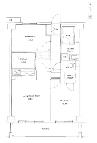 SOCIETY KAKINOKIZAKA ANNEX　敷地内駐車場有　オートロック　ファミリー向けの間取り