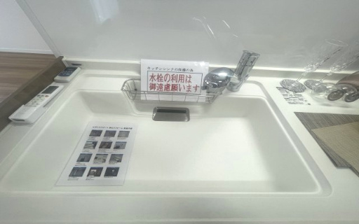藤和シティコープ根岸のキッチン|ワークトップと同じ材質なので一体感があるデザインとお手入れにしやすさが魅力的なキッチンシンクです。