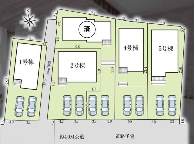 知多郡東浦町緒川屋敷参区149番2『仲介手数料無料』新築戸建ての区画図