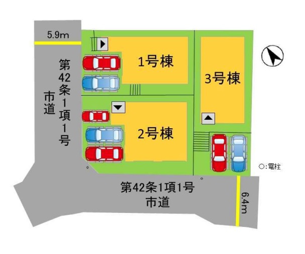 【区画図】 | 春日市白水ヶ丘2丁目3期　2号棟（全3棟）【仲介手数料無料・0円】 | 区画図です。2号棟