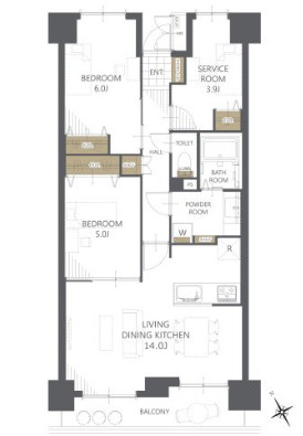 セントラルステージパーク・ホームズの間取り|使い勝手の良い2SLDKです♪
