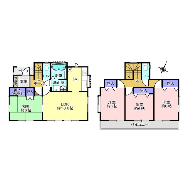 三郷市彦糸1丁目　中古戸建の間取り|全居室に収納完備の4LDKの邸宅です