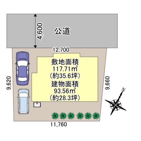 三郷市彦糸1丁目　中古戸建の区画図|カースペース2台分付きです（車種制限あり）