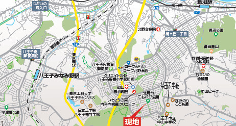 祝　成約済み　八王子　北野台　新築戸建ての地図|～仲介手数料無料☆八王子ひなた不動産～八王子市北野台　新築戸建て