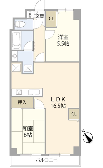 【間取り】 | 日神パレステージ古淵 | 2LDKは、リビングダイニングキッチンと二つの居室がある間取りでございます。夫婦や小さなお子さんのいるご家庭に特におすすめで、リビングで家族団らんを楽しみつつ、個室でプライベートな時間も確保できます。