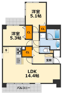 【間取り】 | パウゼ六甲道