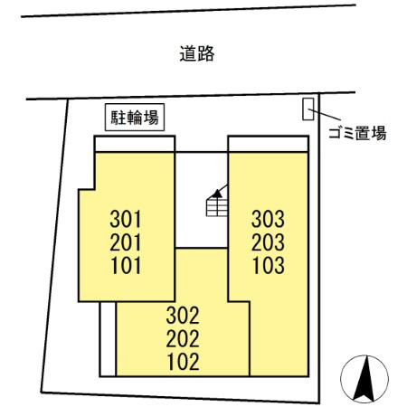 川崎市多摩区宿河原７丁目のアパートの区画図
