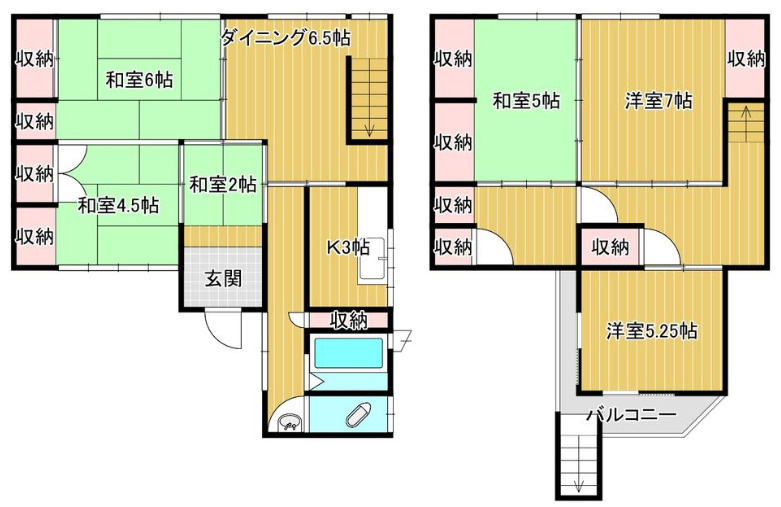 五條市岡口1丁目　中古戸建の間取り|◆吉野川まで徒歩圏内で川遊びも楽しめます♪　吉野川祭りでは夜店が出たり花火で夏の夜空が彩られます♪
