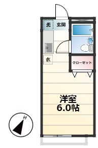 【間取り】 | チェリーハイツ | 反転写真になります