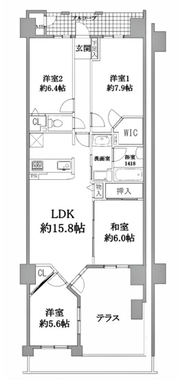【間取り】 | コスモシティ梅小路公園 | 専有面積88.13㎡