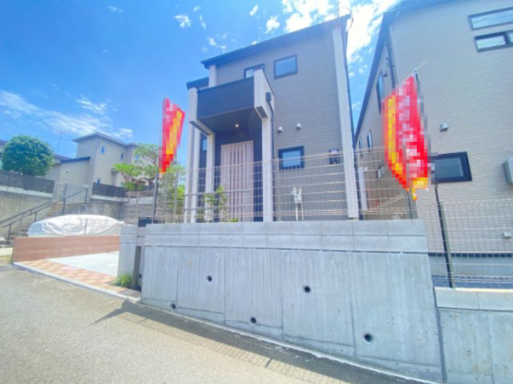 祝：成約済み　八王子市　散田町４丁目　新築戸建ての前面道路含む現地写真|～仲介手数料無料☆八王子ひなた不動産～八王子市散田町　新築戸建て