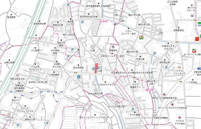 宇都宮市宝木町2丁目　1043.21㎡　売地の地図