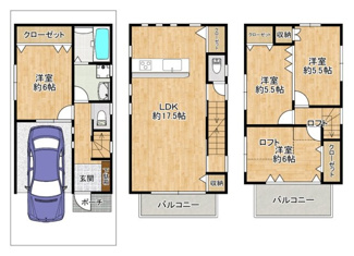 【間取り】 | ◆南上小阪◆中古戸建