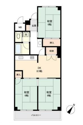 ニューハイツ光陽A棟の間取り