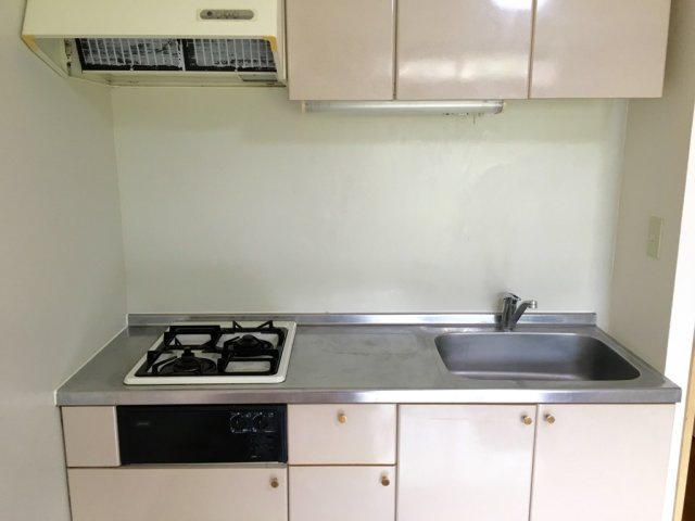 レオパレスピュアベリーのキッチン|コンパクトなキッチンで掃除もラクラク