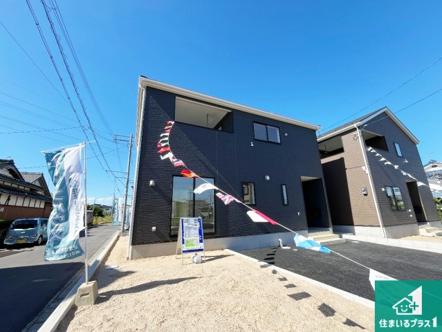 野洲市六条　第1期　新築一戸建ての外観|安心の10年保証！外観を美しく保ち、雨水で汚れを落とします！気になることがありましたら、お気軽にお問い合わせください！