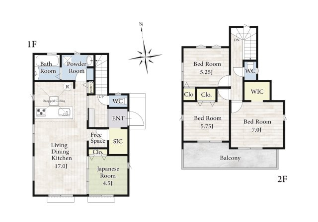 【間取り】 | 陽の光をたっぷりと浴びながら気持ち良く生活が出来ます。夢のマイホーム、夢ではなく実現出来ます！見学・ご相談等、お気軽にご連絡下さい。
