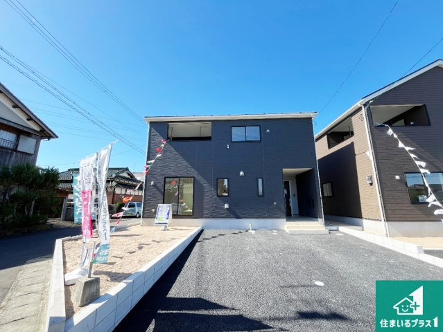 野洲市六条　第1期　新築一戸建ての外観|安心の10年保証！外観を美しく保ち、雨水で汚れを落とします！気になることがありましたら、お気軽にお問い合わせください！