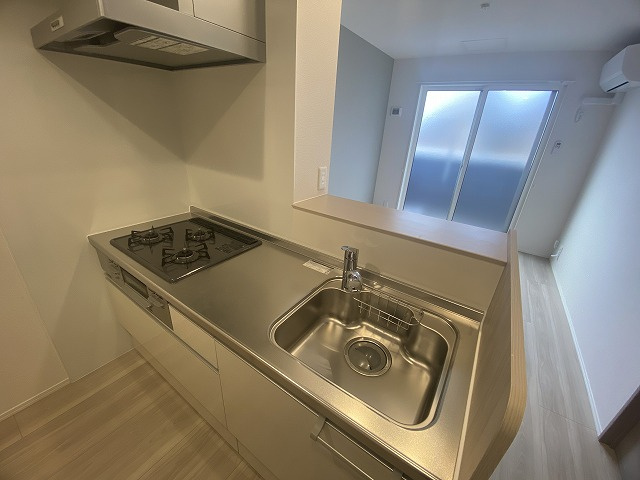 神戸市長田区東尻池町１丁目のアパートのキッチン|システムキッチン（ガス3口）