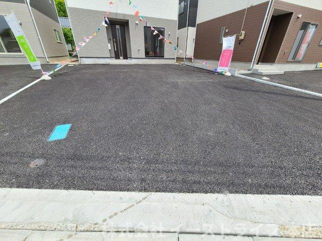 【新築戸建】　いわき市後田町第3　ラスト1棟の駐車場|2号棟駐車場　4台駐車可能（車種による）