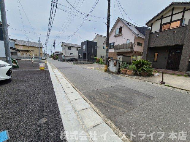 【新築戸建】　いわき市後田町第3　ラスト1棟の前面道路含む現地写真|南西側5.38ｍ公道