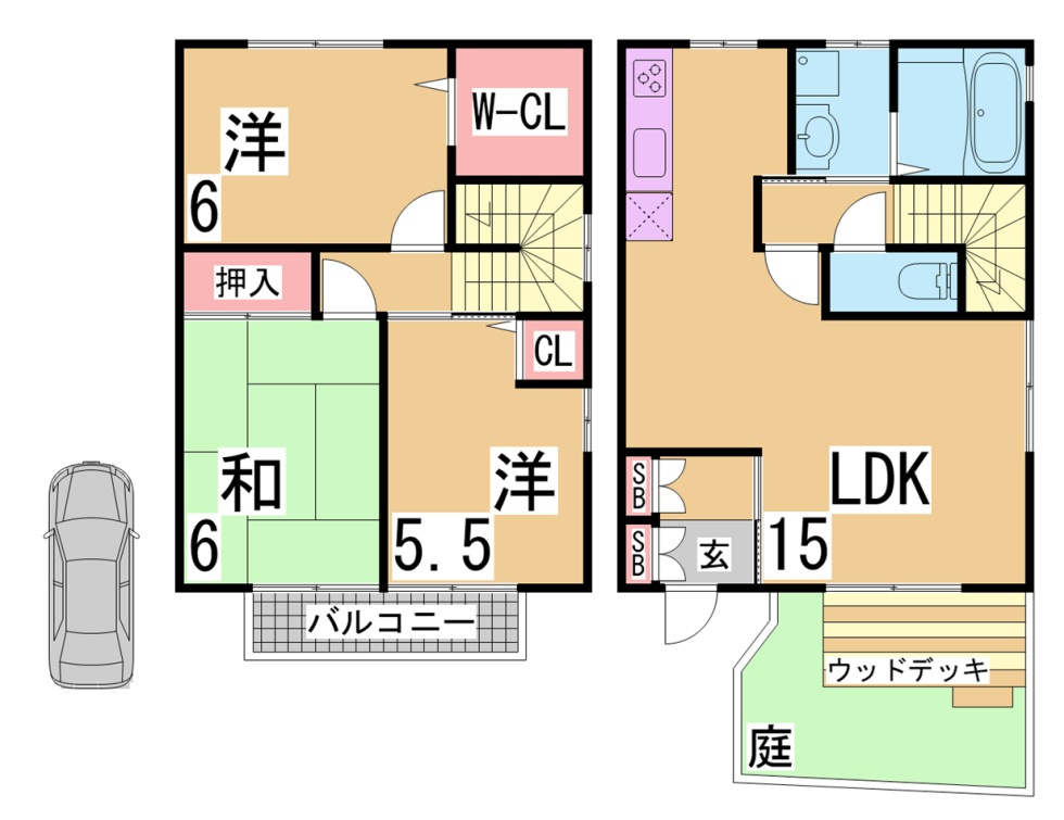 神戸市北区谷上南町のテラスの間取り