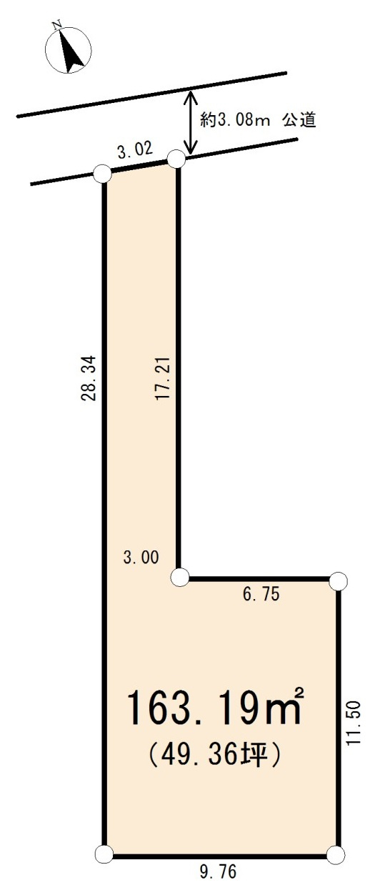 東松山市幸町　 土地４９坪の土地図