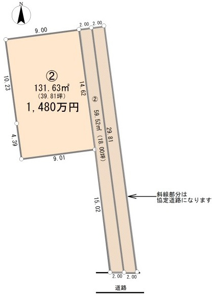 東松山市松葉町２丁目 3区画土地の土地図
