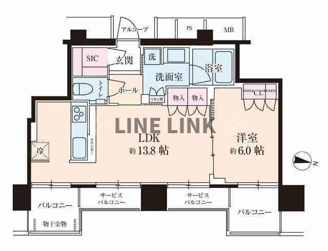 ザファインタワー梅田豊崎の間取り